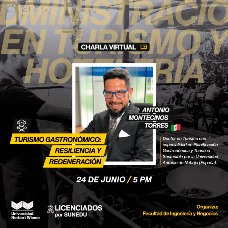 EXPERTO INTERNACIONAL EN PLANIFICACIÓN GASTRONÓMICA Y TURÍSTICA SOSTENIBLE OFRECERÁ CONFERENCIA ORGANIZADA POR EAP DE ADMINISTRACIÓN EN TURISMO Y HOTELERÍA