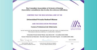 PROGRAMA DE ENFERMERÍA DE LA UNIVERSIDAD NORBERT WIENER AMPLÍA SU ACREDITACIÓN INTERNACIONAL DE LA ASOCIACIÓN CANADIENSE DE ESCUELAS DE ENFERMERÍA HASTA 2030