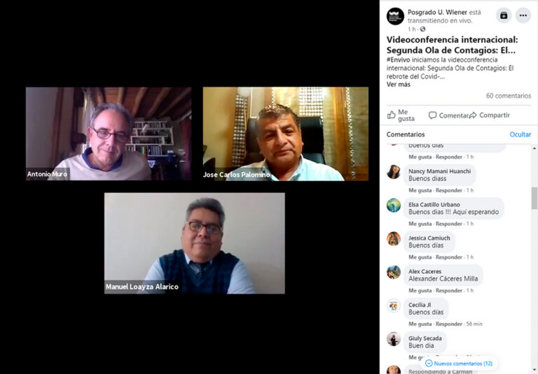 EXPERTOS EN SALUD DE ESPAÑA Y PERÚ PARTICIPARON EN VIDEOCONFERENCIA INTERNACIONAL SOBRE LA SEGUNDA OLA DE CONTAGIOS: EL REBROTE DE LA COVID-19