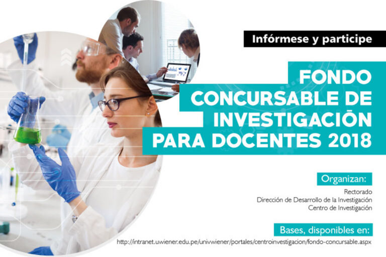 UNIVERSIDAD NORBERT WIENER CONVOCA A FONDO CONCURSABLE DE INVESTIGACIÓN PARA DOCENTES 2018