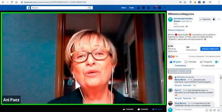 EDUCADORA ESPAÑOLA EXPUSO SOBRE PROPÓSITOS Y VALORES PARA UNA NUEVA EDUCACIÓN, EN WienerLiveNegocios
