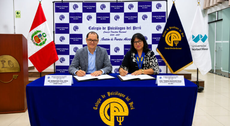 UNIVERSIDAD NORBERT WIENER Y COLEGIO DE PSICÓLOGOS DEL PERÚ SUSCRIBEN CONVENIO DE COOPERACIÓN INTERINSTITUCIONAL
